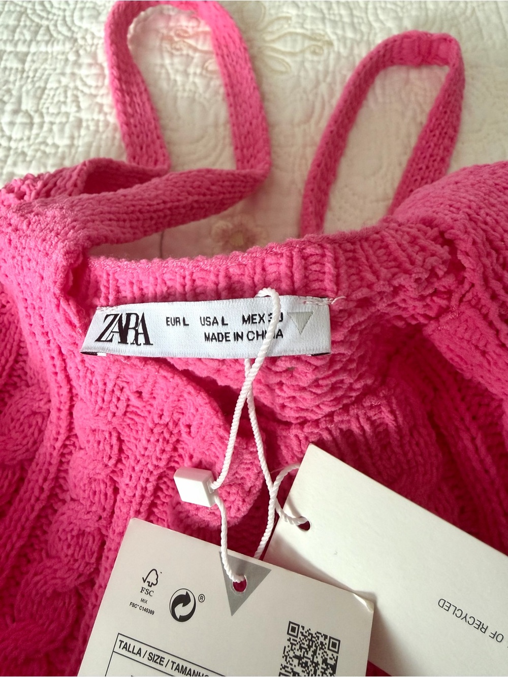 Zara Bright Pink Knit Tank Dress - Picture 2 of 2